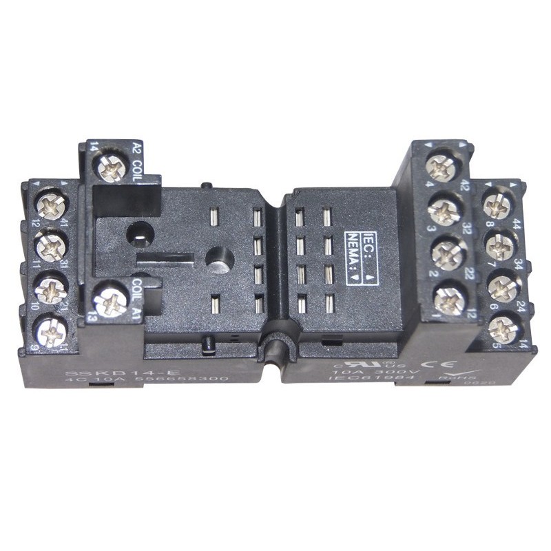 Base Rail DIN 2 y 4 contactos para reles  MYK