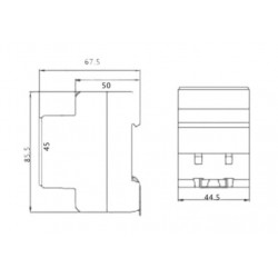 Enchufe con tierra para 230 V Rail DIN